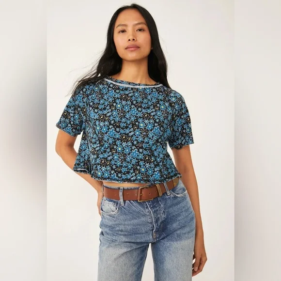 NWOT! Free People Sammie Floral Print Tee - Picture 2 of 10